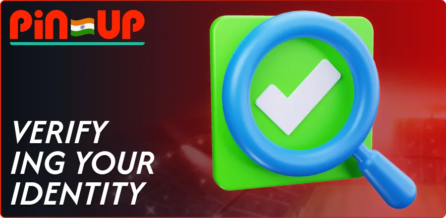 Magnifying glass with a green tick – Pin-Up identity verification