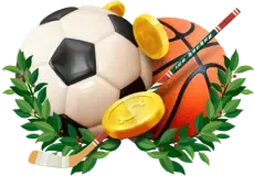 Football, basketball and gold coins